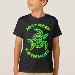 Camiseta Tartaruga Marinha Divertida Continue Nadando Praia