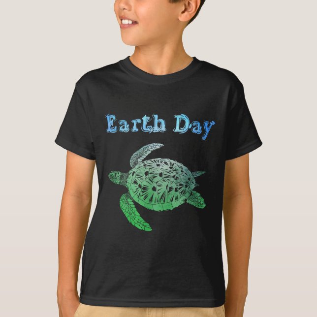 Camiseta Tartaruga marinha do dia da Terra  (Frente)