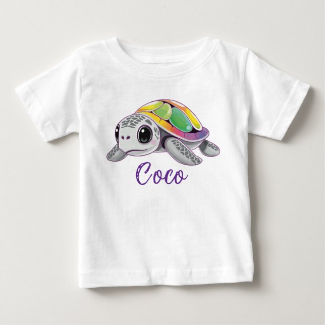 Camiseta Tartaruga Marinha Explosão de Cor (Frente)