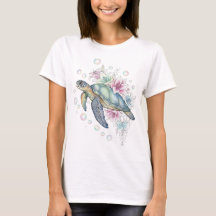 Tartaruga Marinha Fantasia com Flores e Bu Perolad
