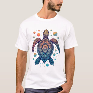 Camiseta Tartaruga Marinha Havaiana Tie-Dye Férias no Havaí