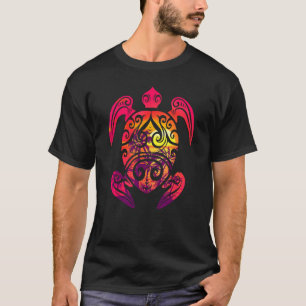 Camiseta Tartaruga Marinha Honu Havaiano Tribal Pôr do Sol