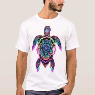 Camiseta Tartaruga Marinha Mandala Mar Oceano Arte Animal B