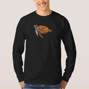 Camiseta Tartaruga marinha nadando desenho inovador chapéu