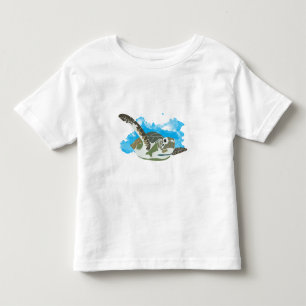 Camiseta Tartaruga marinha Nadando Design de Aquarela