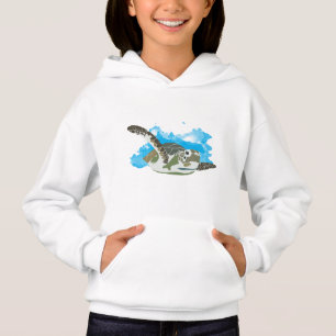 Camiseta Tartaruga marinha Nadando Design de Aquarela