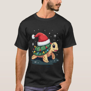 Camiseta Tartaruga Marinha Natal Papai Noel Natal Homens Mu