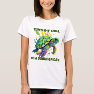 CAMISETA TARTARUGA MARINHA NUM DIA DE VERÃO