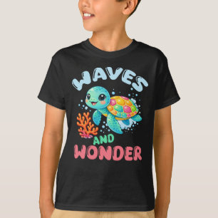 Camiseta Tartaruga Marinha Ondas e Maravilhosos Miúdos