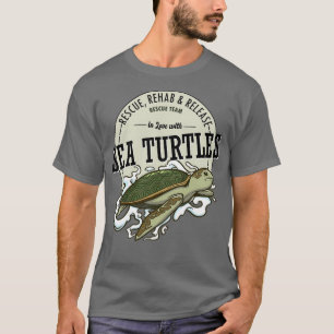 Camiseta Tartaruga marinha para uma equipe de resgate