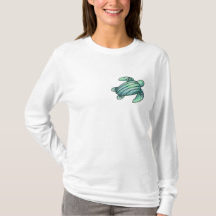 Camiseta tartaruga marinha pintada aquarela desenho animado
