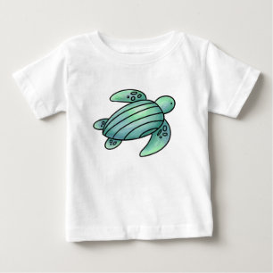 Camiseta tartaruga marinha pintada aquarela desenho animado