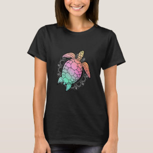Camiseta Tartaruga Marinha Pintura Aquarela Rosa Legal Zool