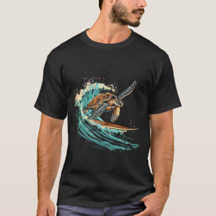 Camiseta Tartaruga Marinha Surfando Oceano Tartaruga Marinh