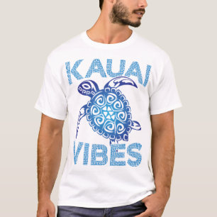 Camiseta Tartaruga Marinha Tribal Azul Polinésio Vibrações
