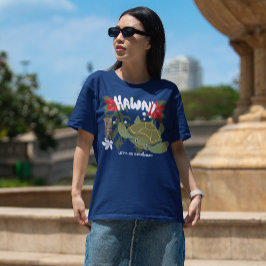 Camiseta Tartaruga Marinha Tropical Fofa do Havaí