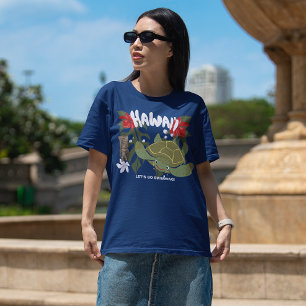 Camiseta Tartaruga Marinha Tropical Fofa do Havaí