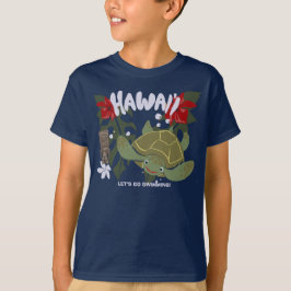 Camiseta Tartaruga Marinha Tropical Fofa do Havaí