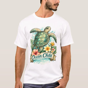 Camiseta Tartaruga Marinha Vintage Ocean Child