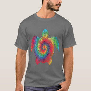 Camiseta Tartaruga Marítima Tie Dye Rainbow Hippie Costume