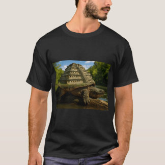 Camiseta Tartaruga-mordedora com Pirâmide dos Nichos da Con