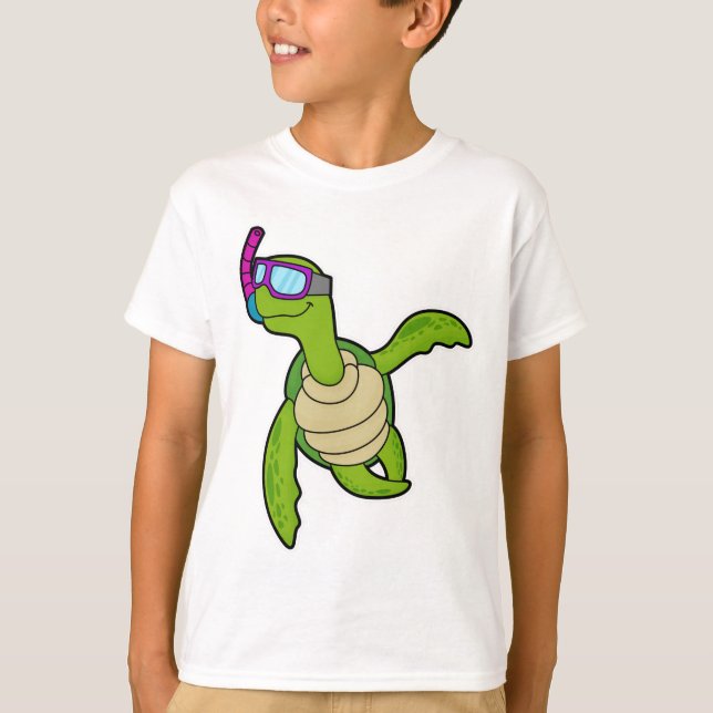 Camiseta Tartaruga Nadando com Snorkel (Frente)