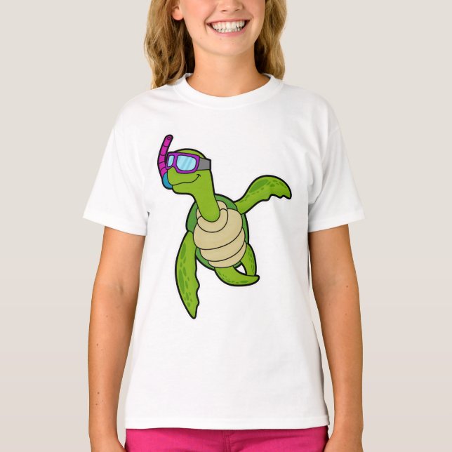 Camiseta Tartaruga Nadando com Snorkel (Frente)