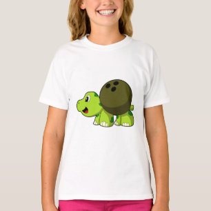 Camiseta Tartaruga no boliche com bola de boliche