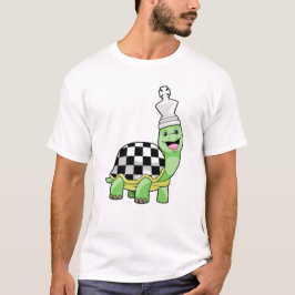 Camiseta Tartaruga no xadrez com conselho de xadrez e Rei