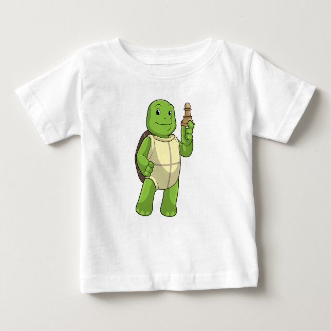 Camiseta Tartaruga no xadrez com peão de xadrez (Frente)