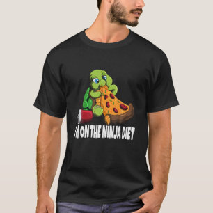 Camiseta Tartaruga numa dieta come pizza Estou na dieta Nin