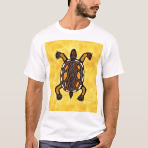 Camiseta Tartaruga - Pintura de Arte Inspirada Aboriginal