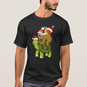Camiseta Tartaruga Preguiça Caracol em Chapéus Vermelhos de