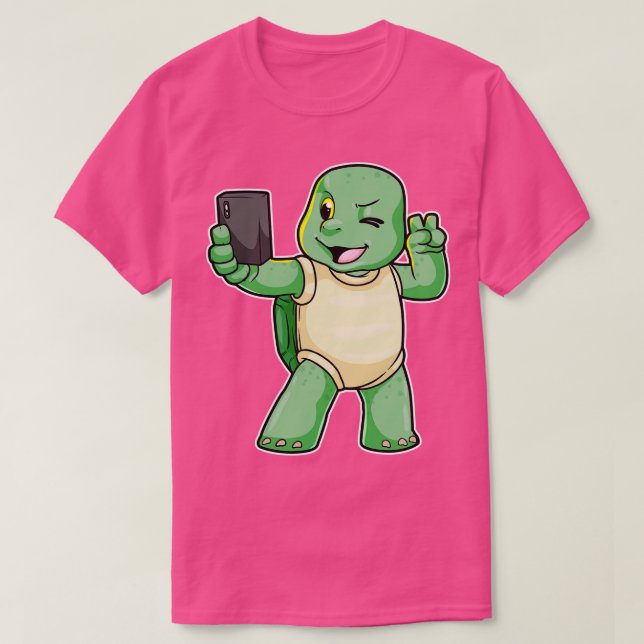 Camiseta Tartaruga toma uma Selfie 1 (Frente do Design)