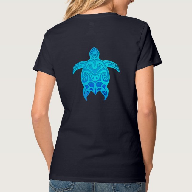 Camiseta Tartaruga Tribal Azul (Verso)
