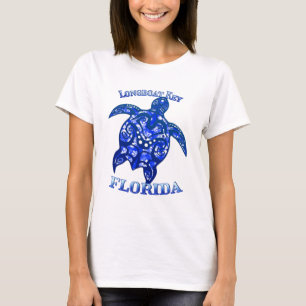 Camiseta Tartaruga Tribal da Flórida de Férias Longboat