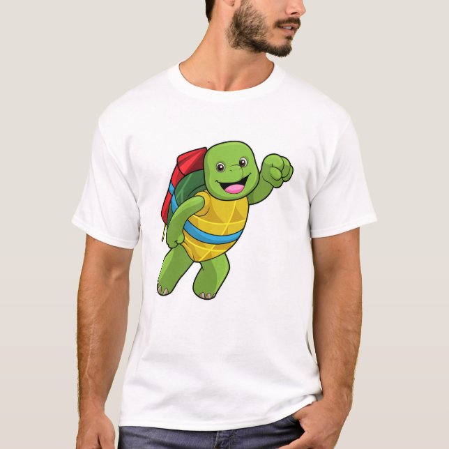 Camiseta Tartaruga voando com foguete (Frente)
