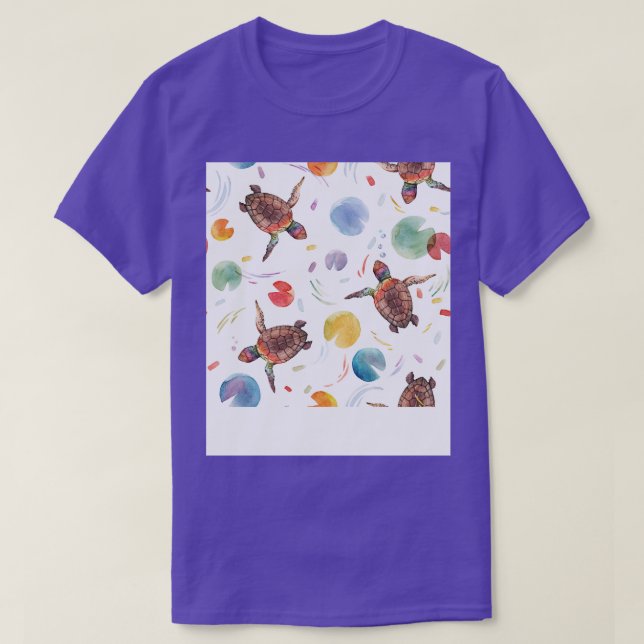 Camiseta Tartarugas Coloridas (Frente do Design)