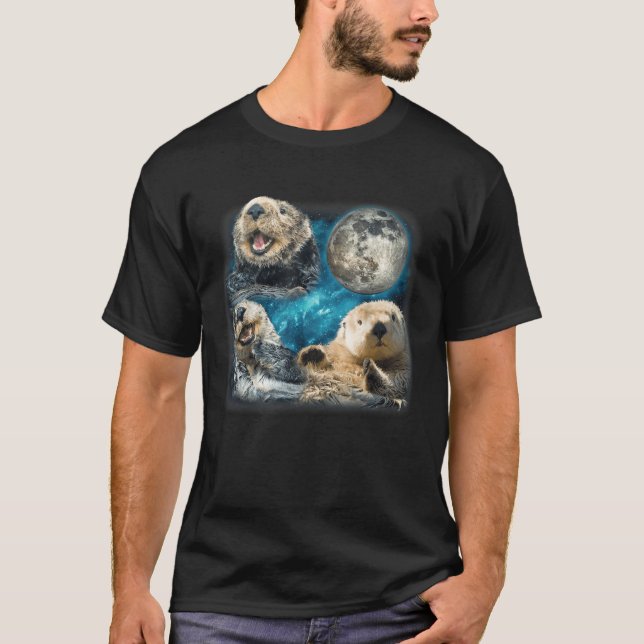 Camiseta Tartarugas De Mar Engraçadas Com O Animal Da Lua P (Frente)