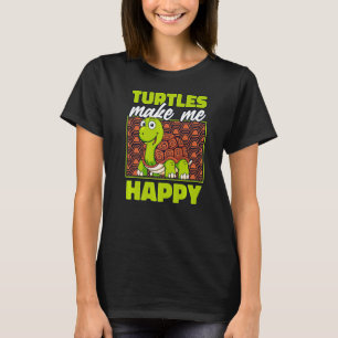 Camiseta Tartarugas Fazem-Me Feliz Tartaruga Pintada