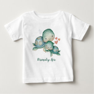 Camiseta Tartarugas Marinhas Bebê Mãe Vida Oceânica Persona
