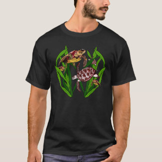 Camiseta Tartarugas marinhas no Gráfico de Vida Submarino d