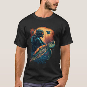 Camiseta Tartarugas marinhas Oceanas Submarinas Scuba Diver