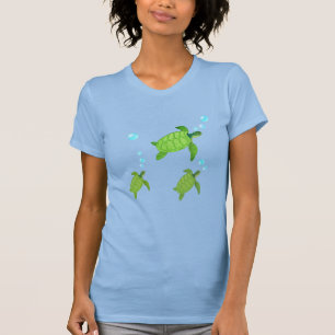 Camiseta Tartarugas marinhas verdes nadando