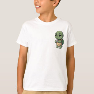 Camiseta Tartaruguinha Sonolenta Bebendo Café da Manhã Cria