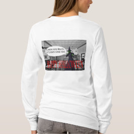 Camiseta tarte de manga comprida, feliz gato de bruxa do ha