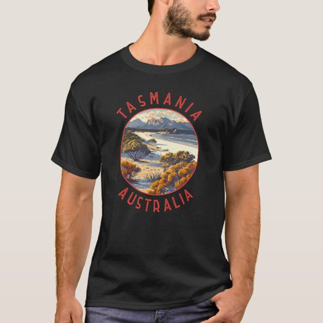 Camiseta Tasmânia Austrália Circular Retrovisível (Frente)