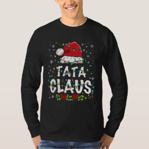 Camiseta Tata Claus Engraçado Luzes de Natal Engraçadas Mãe