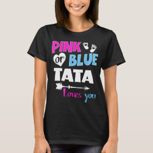 Camiseta Tata Cor-De-Rosa Ou Azul Te Ama Uma Engraçada Reve