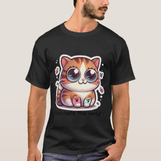 Camiseta Tater em bravo adornados de gato adoráveis